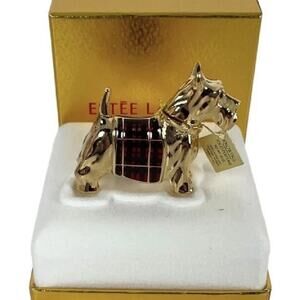 Vtg 1992 Estee Lauder  Knowing Scottie Scottish Terrier Perfume Solid Compact MI